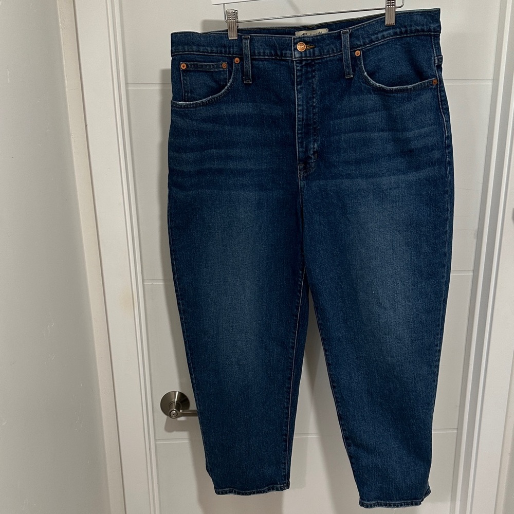 Madewell Plus Size Classic Dark Blue High-Rise Balloon Jeans Size 16 / 33 - Picture 2 of 7